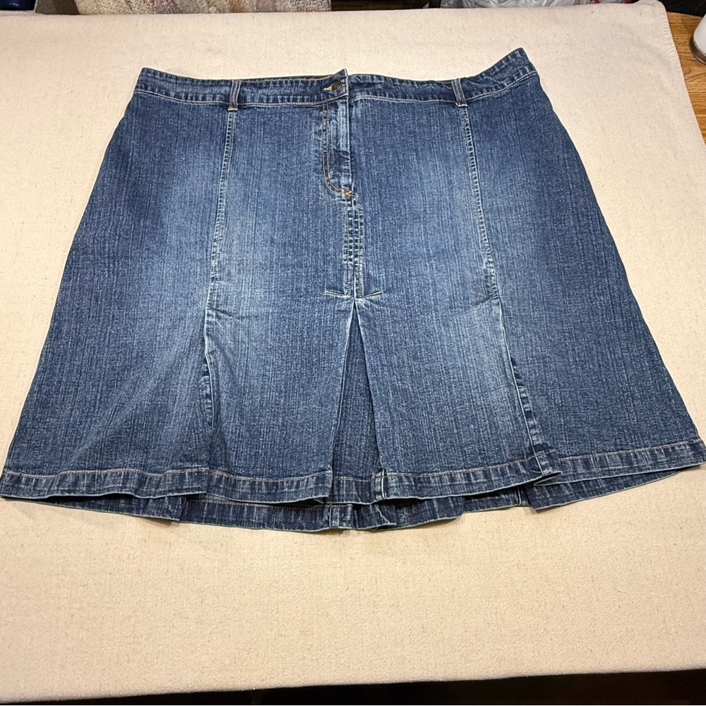 Faded Glory Blue Denim A-Line Skirt
